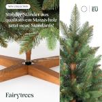 Kunstkerstboom, 220 cm, met houten kerstboomstandaard, TÜV-gecertificeerd, testwinnaar dennenboom met bruine stam, made in EU