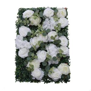 6 stuks bruiloft wanddecoratie, 40 x 60 cm plantenwand bloemenwand groen-wit realistische bloem wandpanelen kust DIY, voor tuin buiten indoor decoratie huis kamer feestdecoratie