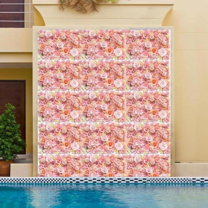 Künstliche Blumen-wandpaneele, Für Hochzeiten, Partys, Arrangements, Draußen, Drinnen, Gartenzaun, Hintergrund, Wanddekoration (rosa, 23,62 X 15,75 Zoll)(Color:20pcs)