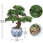 Kunstbonsai Natuurgetrouwe kunstplant als echte kunstmatige bonsaiboom met keramische pot voor badkamer, kantoor, vensterbank, decoratie, hoogte 43 cm