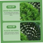 Ball aus Kunstrasen Künstliche Formschnittkugel Kunstrasenball hängende Pflanzenkugel weihnacjtsdeko deckenverkleidung Topiary-Ball lebendige Formschnittkugel Plastik Green