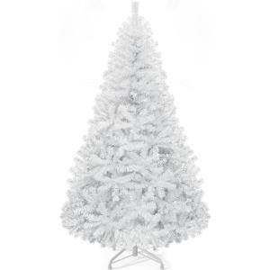 Kunstkerstboom, wit, ca. 818 takken, natuurgetrouw, dichte takken, dennenboom met klapsysteemframe en metalen standaard, snelle montage voor thuis, kantoor, winkels, 183 x Ø 115 c