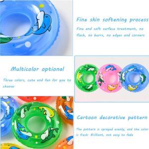 10 stuks kleine zwemringen, miniatuurdecoraties, mini-reddingsring, mini-zwemring, miniatuurornamentset, decoratieve zwemringmodellen voor zwembad, cake, meubels, decoratie (groen,