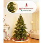 Kunstkerstboom met verlichting, kleurrijke led met houten standaard voor kerstdecoratie, 180 cm