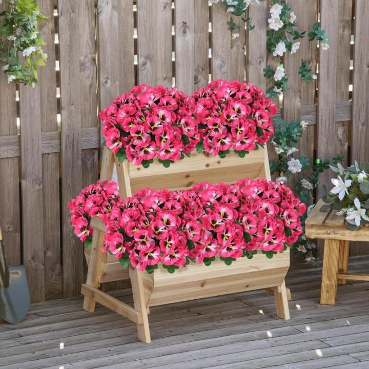 10 bundels kunstbalkonbloemen als echt balkon, kunstbloemen, buiten, uv-bestendig, weerbestendig, kunstbalkonplanten, balkonbloemen voor huis, vensterbank, bruiloft, decoratie (roz
