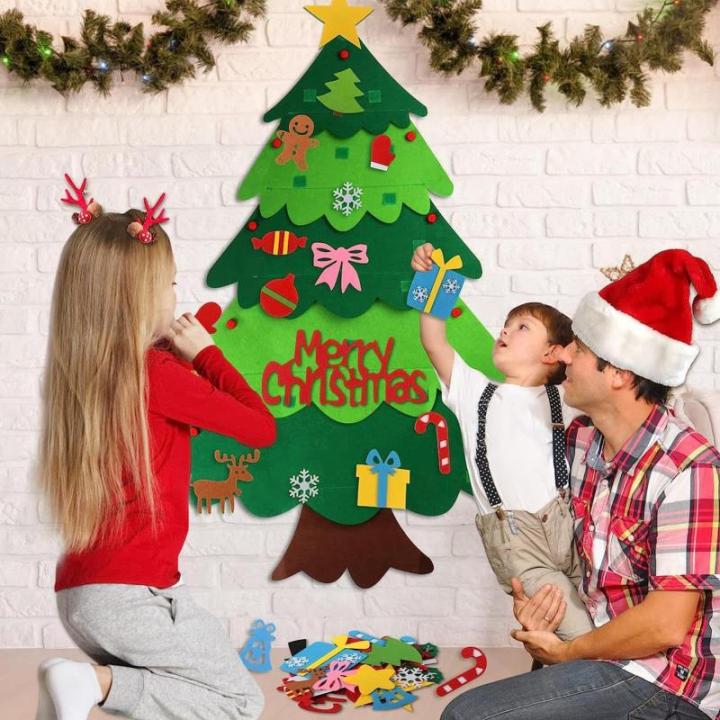 Kid Felt Christmas Tree | Wall Art Decor | Christmas Tree Wall Decor | Felt Christmas Tree | Christmas Tree For Kids Interactive Fun For Children's Rooms, Bedrooms, Dormitories