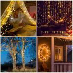 Solar ljuskedja utomhus 22 m 200 LED, 8 Mode Fairy Lights Outdoor Solar, IP44 Weerbestendige Outdoor Fairy Lights voor Kerstmis, Tuin, Tuin, Patio, Bruiloftsdecoraties (Warm Wit)[G