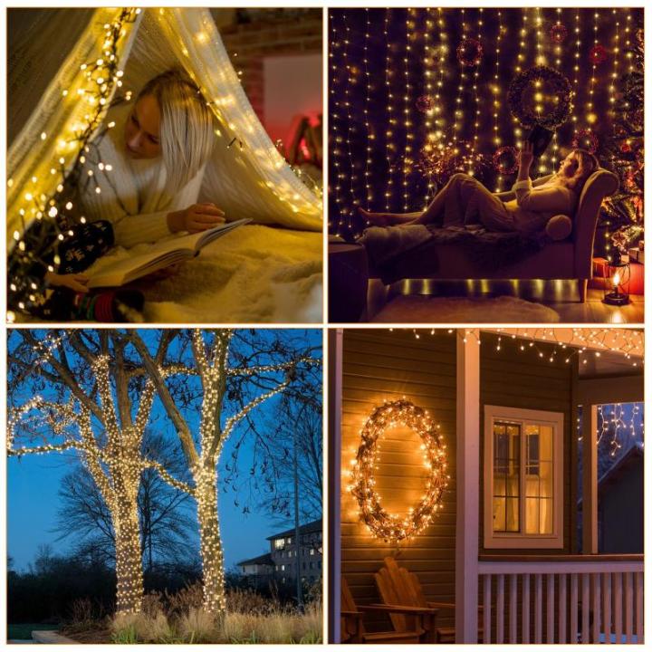 Solar ljuskedja utomhus 22 m 200 LED, 8 Mode Fairy Lights Outdoor Solar, IP44 Weerbestendige Outdoor Fairy Lights voor Kerstmis, Tuin, Tuin, Patio, Bruiloftsdecoraties (Warm Wit)[G