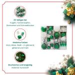 Set van 29 - kerstversiering groen zilver wit om op te hangen - kunststof kerstboomversiering