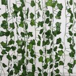 Set van 12 kunstmatige klimopslingers, kunstmatige hangplanten, wanddecoratie, kunstklimop, wijnstokslinger voor woonkamer, slaapkamer, tuin, aangrenzend