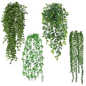 4 stuks kunsthangplanten, 55-80 cm hanger, met pot, kunststof hangende planten voor bruiloft, tuin, huis, balkon, decoratie