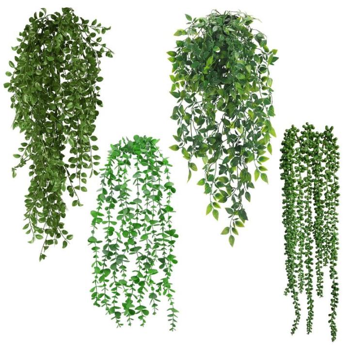 4 stuks kunsthangplanten, 55-80 cm hanger, met pot, kunststof hangende planten voor bruiloft, tuin, huis, balkon, decoratie