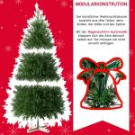 Abin Kunstkerstboom, met 950 takken en houten standaard, buigbaar 355 PE spuitgegoten en 595 pvc-naalden, moeilijk ontvlambaar, opvouwbare dennenboom voor eenvoudige montage, hoogt