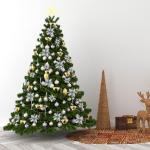 21 stuks kerstbloemen kerstboomversiering bloem kunstbloem glitter kerstboomversiering zilver Kerstmis