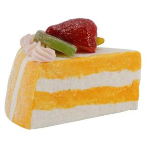 Levensechte levensmiddelen dummy, kunsttaart, food dummy/plastic eten, decoratie (taartstuk citroen - 10 cm)