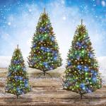 Kunstkerstboom met verlichting, 11 lichtmodi, 180 cm dennenboom met 1000 punten, snel op te zetten klapsysteem, kerstboom incl. metalen standaard