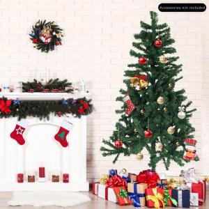Kunstkerstboom met 400 takken, 150 cm hoog, pvc-dennenboom, kunstkerstboom met metalen standaard, kerstboom voor thuis, kantoor, winkel, hotel, kerstdecoratie