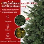 Kunstkerstboom met 250 leds, PE & pvc, diameter ca. 124 cm, met sneeuw, 180 cm, 1000 takpunten, metalen gewrichten en inklapbare standaard, kerstboom voor kantoor, thuis, winkel, f