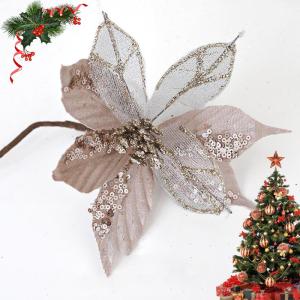 3 Pcs Silber Ornamente Für Weihnachtsbaum, Weihnachten Weihnachtsstern Künstliche Blumen Dekorationen, für Weiß Silber Weihnachtsbaum Wreaths Floral Geschenk Winter Hochzeit Ur
