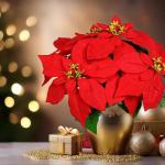 Kunstpoinsettia-boeket, 42 cm, natuurgetrouwe replica, kunstbloemen, kunstbloemen, boeket
