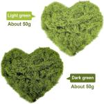 100 g kunstmos om te decoreren, knutselmos, nep decoratief mos om te knutselen, decoratie, voor muur, kerststal, aquarium, creatief groen, kamerplantendecoratie, modelbouw, donkerg