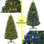 Kunstkerstboom met verlichting, 11 lichtmodi, 180 cm dennenboom met 1000 punten, snel op te zetten klapsysteem, kerstboom incl. metalen standaard