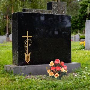 Friedhofsblumen für Grab, 4 Bündel Gefälschte Rosen 11,8 '' Künstliche Blüten für Graves 12 Blumenköpfe Seidengedenkblumen für Grabvase Cemetery Dekor Orange, künstliche B
