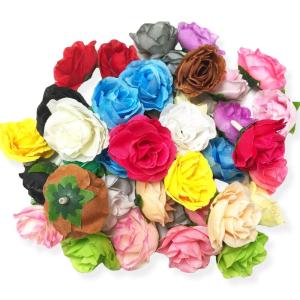 100 Blumen Rosen Künstlich Kombinationsset, Warmer Stil Künstliche Rosen Blumenköpfe Gemischte Seidenblumen, Kunstblumen Rosen Geeignet für Kunsthandwerk, Hochzeiten, Tischdeko