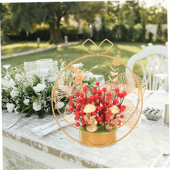 Künstlicher Blumenkorb Hochzeitsgeschenke Hochzeitsblumenarrangement Christbaumschmuck Für Paare Wohnakzente Dekor Hochzeitsverzierung Aus Roten Beeren Paargeschenk Eisen