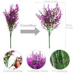 voor buiten, 12 bundels lavendel, , weerbestendige balkonplanten, kunstplanten, struiken voor buiten, binnen, balkon, balkonbak, bloembak, fuchsia