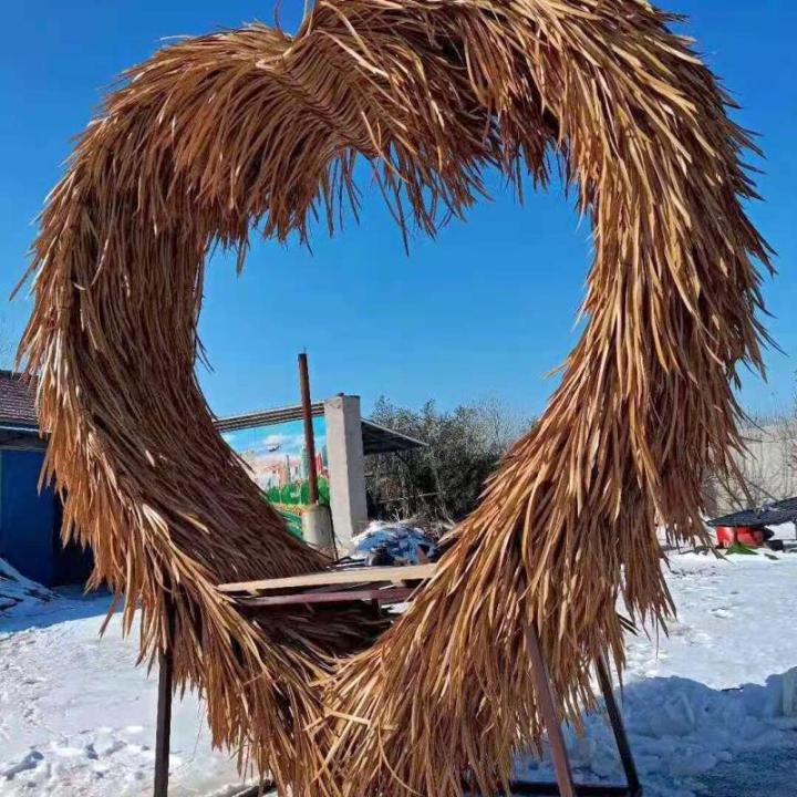 Simulatie strobaksteendak kunststro dak, PE-materiaal, dus niet bederfelijk, geen onderhoud is gemakkelijker, voor Tiki-bar-tuinen, terrasdek, Mgazebos-muur (maat: 6 stuks, kleur: 