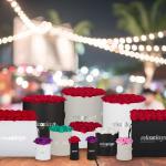Rozenbox hart, 18 rozen, stabiele bloemenbox, wit, 10 jaar houdbaar, cadeau-idee, decoratieve bloemenbox, paars
