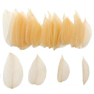 50 stuks kunstbladeren, decoratie, kunstbladeren, slinger, knutselen, droge bladeren, gedroogde bladeren, gebruikt voor doe-het-zelf handwerk, scrapbook, kaarten maken (bruin A)