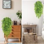 4 stuks , hangende , , plastic groene plant, hangende plastic planten voor binnen en buiten, balkon, bruiloft, tuin, wanddecoratie, bamboebladeren, 80 cm
