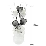 Vase mit weißen künstlichen Blumen, Ornamente für Wohnzimmer, Fensterbank, Wohnaccessoires, 32 cm, Weiß