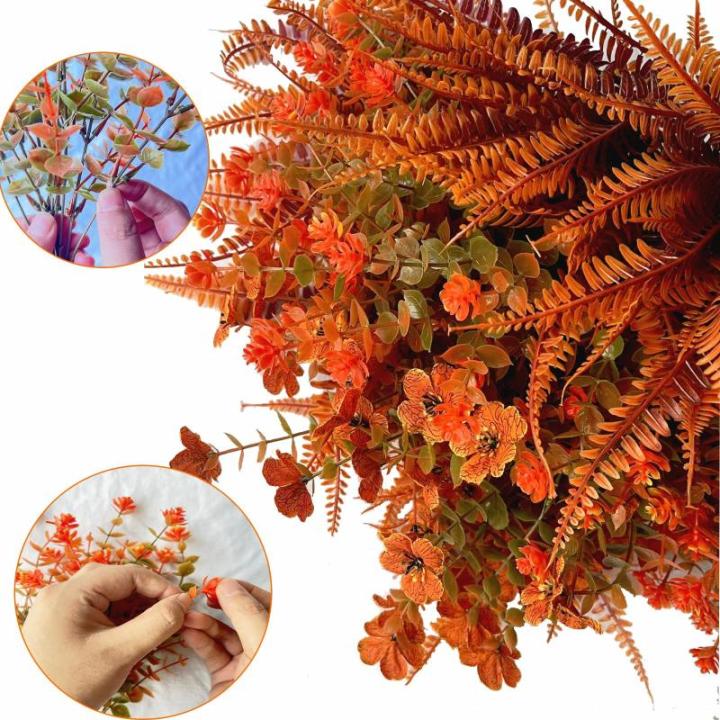 10 bundels kunstherfstbloemen, kunstherfstboeket, weerbestendig, herfst, balkonplanten, herfst, kunstbloemen als echte herfstdecoratie voor tuin, tafeldecoratie, woondecoratie