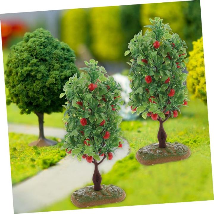 3 Sätze Obstbaum-Modell Baummodellierung Dekor Künstlicher Obstbaum Künstliche Modellbäume Figuren Zum Basteln Palmier Obstbäume Blumentopf-dekor Plastik Green 2 Stück * 3