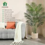 Künstliche Pflanze Palmen 150 cm Kunstpflanze Plastik Groß Areca Palme im Topf Wohnzimmer Balkon Schlafzimmer Grün Deko (2 Pack)