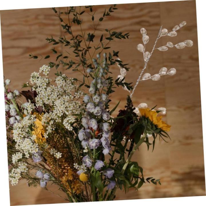 16 Stück Kristallperlen Blumen Acryl Blumenpflanze Hochzeit Party DIY Basteln Blumenzweig Hochzeit DIY Acrylperlen Blumenzweig Blütenknospe Acrylpflanze Künstliche
