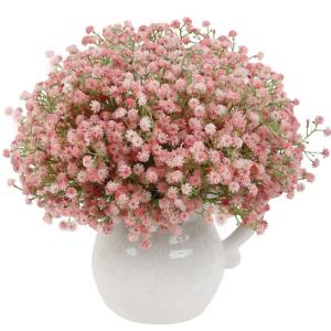 12 stuks Gypsophila-, boeket, bloemstukken voor decoratie (roze)