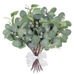 18 stuks kunstmatige eucalyptus-decoratie, eucalyptus kunsttakken, decoratieve kunst, decoratieve takken, bladeren, eucalyptusbladeren, , groene kunstplant voor bruiloft, tuin,