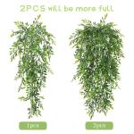 Set van 4 kunstmatige hangende planten nep groene klimop bladeren decoratie voor buiten en binnen, bamboe gebladerte hangende planten faux wijnstok groen woondecoratie voor woonkam