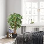 Bamboeplant, , groot, kunstboom, groot, 150 cm, kamerplant, kunstplant met 768 bladeren, grote , decoratieve ambus,