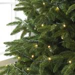 Vorbeleuchteter künstlicher Weihnachtsbaum mit Lichtern, Grüner Tannenbaum Christbaum mit Metallscharnieren,faltbarem Sockel und Baumkorb für Zuhause,Party,Büro,Bar,210CM/7FT