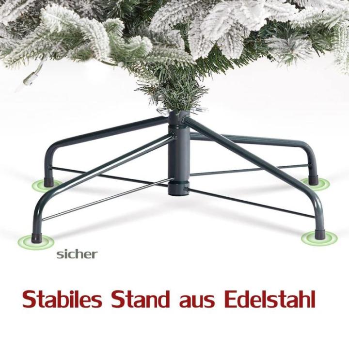 Künstlicher Weihnachtsbaum Christbaum mit Weiß Schnee Tannenbaum mit Beleuchtung, aus PVC+PE, 210cm Weihnachtsbäume mit 800 Spitzen und 280 LEDs Weihnachtsdeko