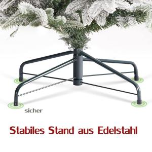 Künstlicher Weihnachtsbaum Christbaum mit Weiß Schnee Tannenbaum mit Beleuchtung, aus PVC+PE, 180cm Weihnachtsbäume mit 800 Spitzen und 280 LEDs Weihnachtsdeko