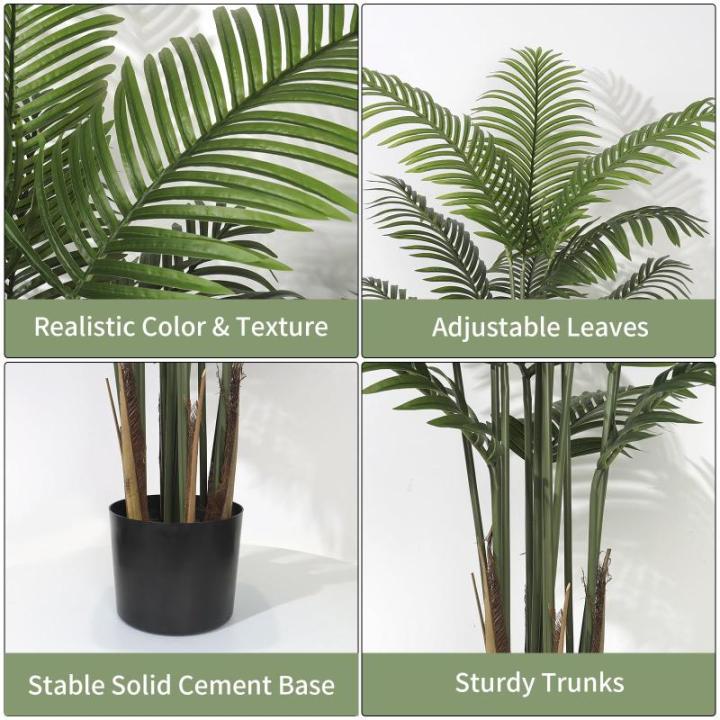 Kunstpflanze Palmen 120cm Künstliche Areca Palme Mit 12 Blätter Außenbereich Kunstpflanzen Groß Plastikpalme Dekopflanzen Mit Topf Topf Innen Deko Für Balkon Wohnzimmer Schlaf