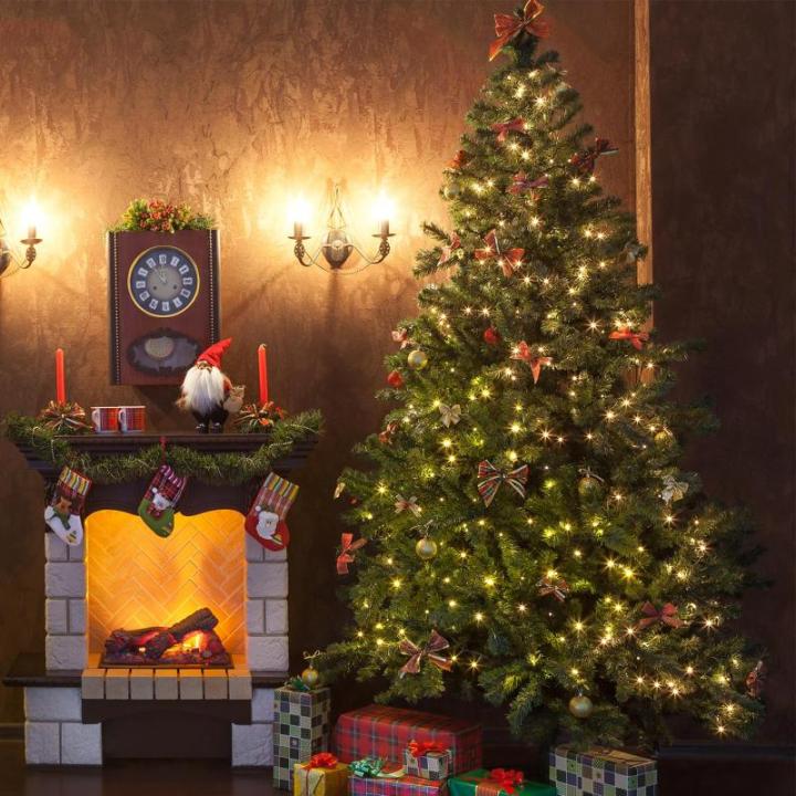 3 m kerstboomverlichting met ring en 14 slingers, 490 led-wartelaars, lichtketting met afstandsbediening, waterdichte lichtketting voor kerstboom van 210 cm tot 350 cm dennenboom, 