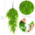 Kunsthangplanten, 4 stuks, hangende Boston varen, plastic planten, uv-bestendig, nepplanten, groene planten voor buiten, binnen, balkon, tuin, kamerdecoratie