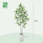 Kunstplant Esdoorn 150 cm grote , wit, bloempot, esdoornboom, als echt voor thuis, kantoor, tuindecoratie (1 stuks)
